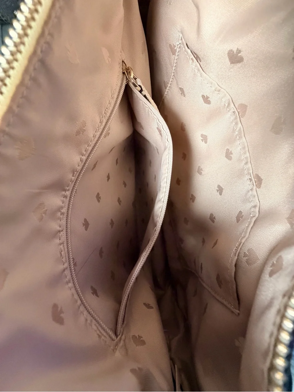 Kate Spade White Pebbled Leather Shoulder Bag – Gold Hardware Zip Top